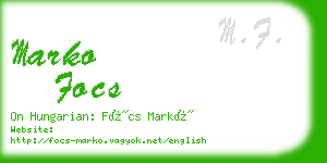 marko focs business card